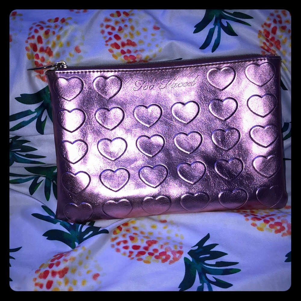 Too faced heart make up pouch!!!💝💝💝